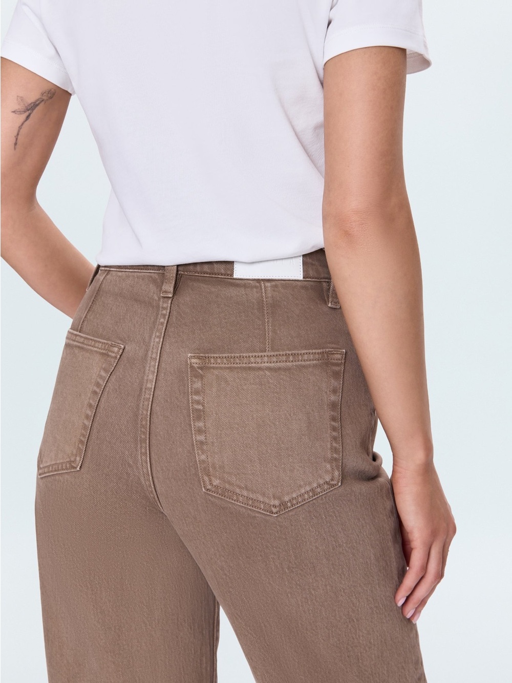 Pistola Kyra High Rise Bowed Ankle Crop Jeans Tannin Brown Size 26 NWOT Defect - Picture 6 of 15